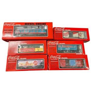 K-Line Coca-Cola O/027 Gauge Train Lot 7pc MP-15 Engine + Cars For All Seasons